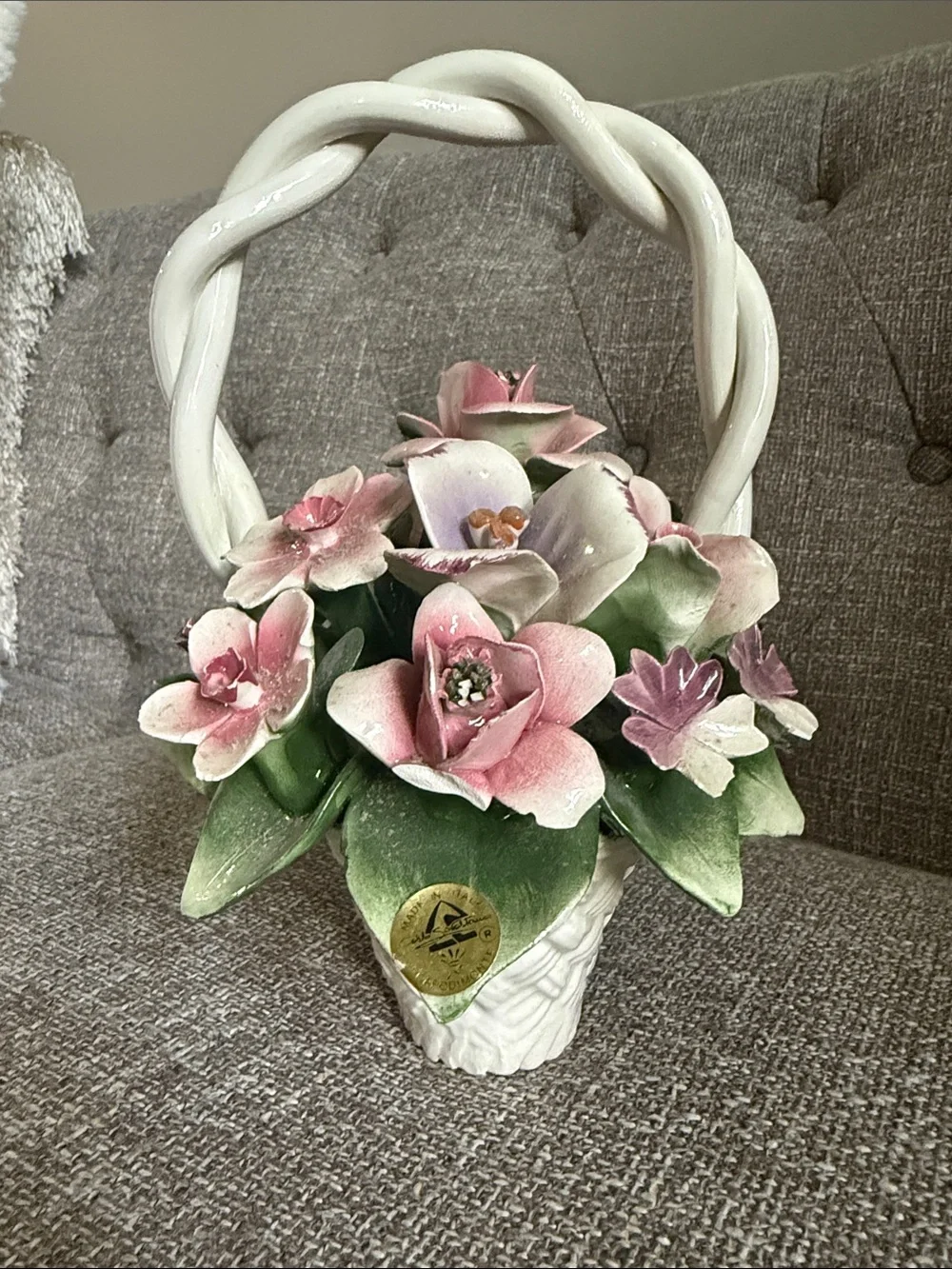 Vintage Italian Porcelain Floral Centerpiece Handcrafted & Authentic Capodimonte